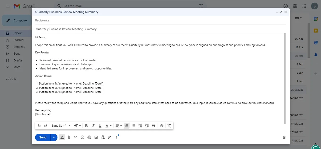 How to write a meeting recap guide and templates